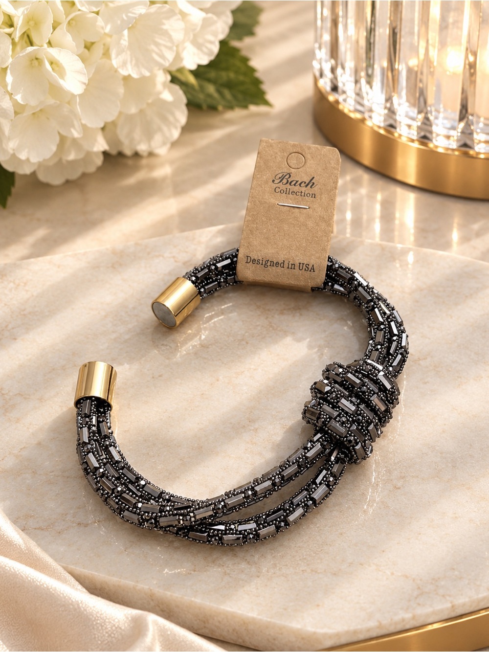 Bach Collection Beaded Bracelet Rose Gold or Gunmetal Choose 1 NWT - Picture 7 of 7